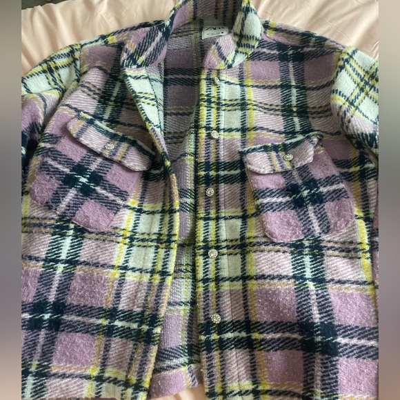 Zara Wool Blend Plaid Shirt Shacket - Picture 3 of 4